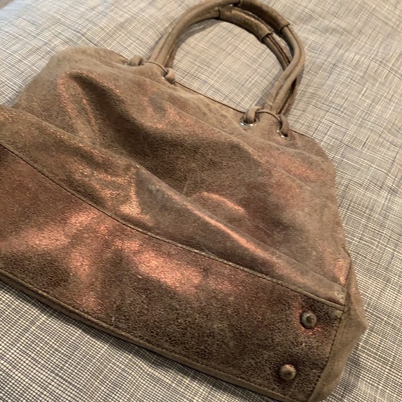 Copper metallic suede bag - Picture 7 of 14
